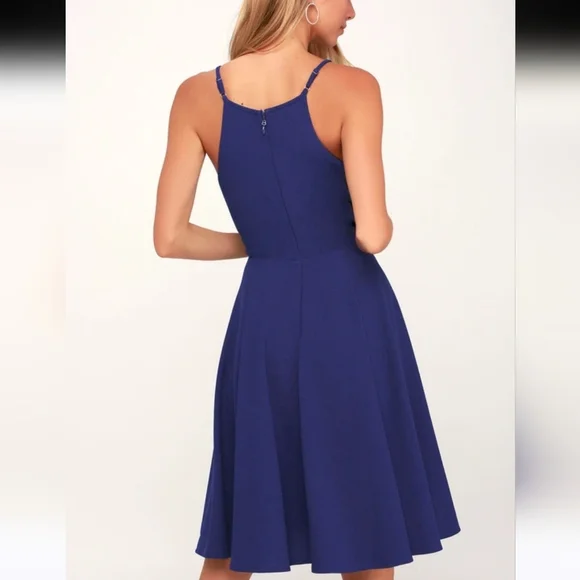 NWT- Irresistible Charm Royal Blue Midi Dress - Picture 2 of 8